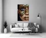 Golden Leopard Glam Glass Wall Art