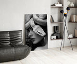 Snake Head Portrait Glass Wall Art