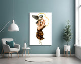 Elegant Hand with Bird and Halo Glass Wall Art