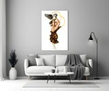 Elegant Hand with Bird and Halo Glass Wall Art