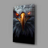 Eagle's Fiery Gaze Glass Wall Art