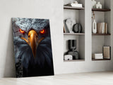 Eagle's Fiery Gaze Glass Wall Art