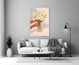 Sunlit Daisy Bouquet Glass Wall Art