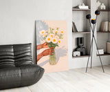 Sunlit Daisy Bouquet Glass Wall Art