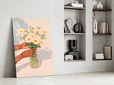 Sunlit Daisy Bouquet Glass Wall Art
