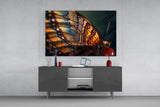 Butterfly Wing in Fire Glass Wall Art