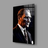 Elegant Red and Black Portrait Glass Wall Art