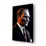 Elegant Red and Black Portrait Glass Wall Art