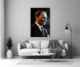 Elegant Red and Black Portrait Glass Wall Art