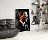 Elegant Red and Black Portrait Glass Wall Art