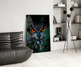 Eerie Owl Eyes Glass Wall Art