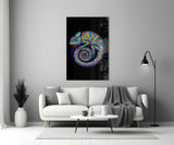 Psychedelic Chameleon Glass Wall Art