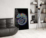 Psychedelic Chameleon Glass Wall Art