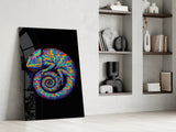 Psychedelic Chameleon Glass Wall Art