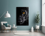 Elegant Black Panther Glass Wall Art