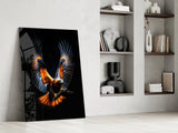 Eagle in Flight Glass Wall Art