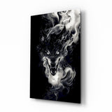 Lupo e fumo Quadro in vetro - 72x46 cm