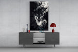 Ferocious Wolf in Flames Glass Wall Art