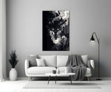 Ferocious Wolf in Flames Glass Wall Art