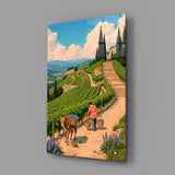 Vineyard Harvest Journey Glass Wall Art