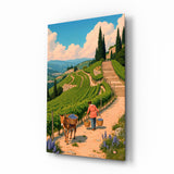 Vineyard Harvest Journey Glass Wall Art