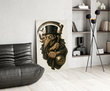 Gothic Reaper with Scythe Glass Wall Art