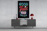 Good Food Good Mood Glass Wall Art