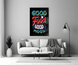 Good Food Good Mood Glass Wall Art