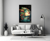 Mystic Forest Woman Glass Wall Art