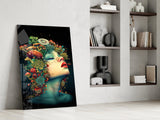 Mystic Forest Woman Glass Wall Art