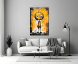 Ethereal Orange Whimsy Glass Wall Art