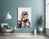 Graffiti Stormtrooper Glass Wall Art