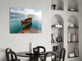 Misty Lake Serenity Glass Wall Art