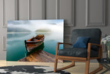 Misty Lake Serenity Glass Wall Art