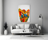 Abstract Embrace Glass Wall Art