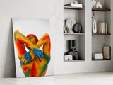 Abstract Embrace Glass Wall Art