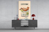 Catatonic Cocktail Cat Glass Wall Art