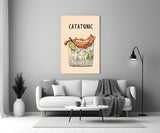 Catatonic Cocktail Cat Glass Wall Art