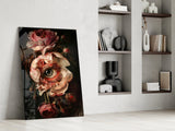 Floral Eye Bloom Glass Wall Art