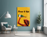 Pour it Up Glass Wall Art