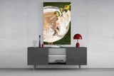 Glamorous Martini with Olive Sticks Glass Wall Art