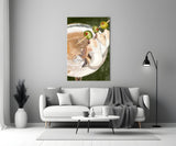 Glamorous Martini with Olive Sticks Glass Wall Art