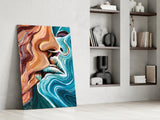 Ethereal Faces in Motion Glass Wall Art