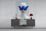 Blue Butterfly Vision Glass Wall Art