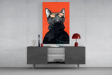 Cool Cat in Shades Glass Wall Art