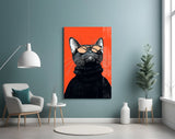 Cool Cat in Shades Glass Wall Art