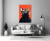 Cool Cat in Shades Glass Wall Art