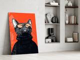 Cool Cat in Shades Glass Wall Art