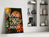 Good Food Good Mood Glass Wall Art