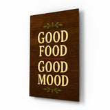 Citation de cuisine sur panneau de bois rustique tableau en verre - 72x46 cm